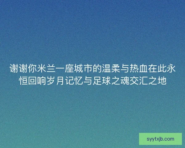 谢谢你米兰一座城市的温柔与热血在此永恒回响岁月记忆与足球之魂交汇之地