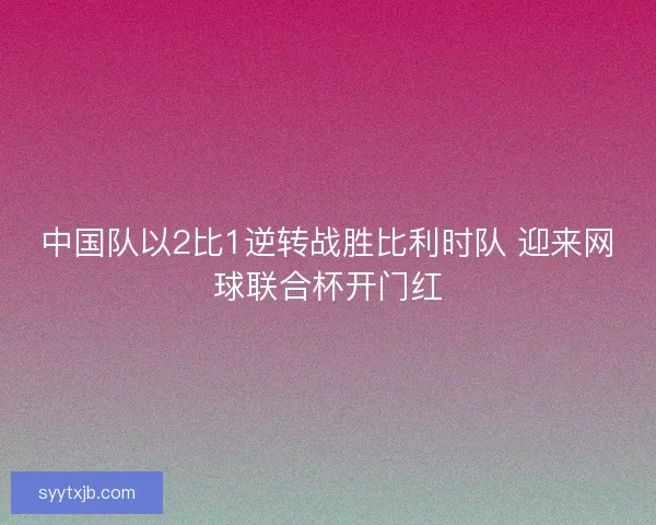 中国队以2比1逆转战胜比利时队 迎来网球联合杯开门红