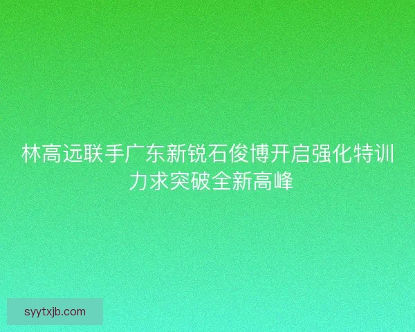 林高远联手广东新锐石俊博开启强化特训 力求突破全新高峰